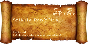 Szikula Rozália névjegykártya